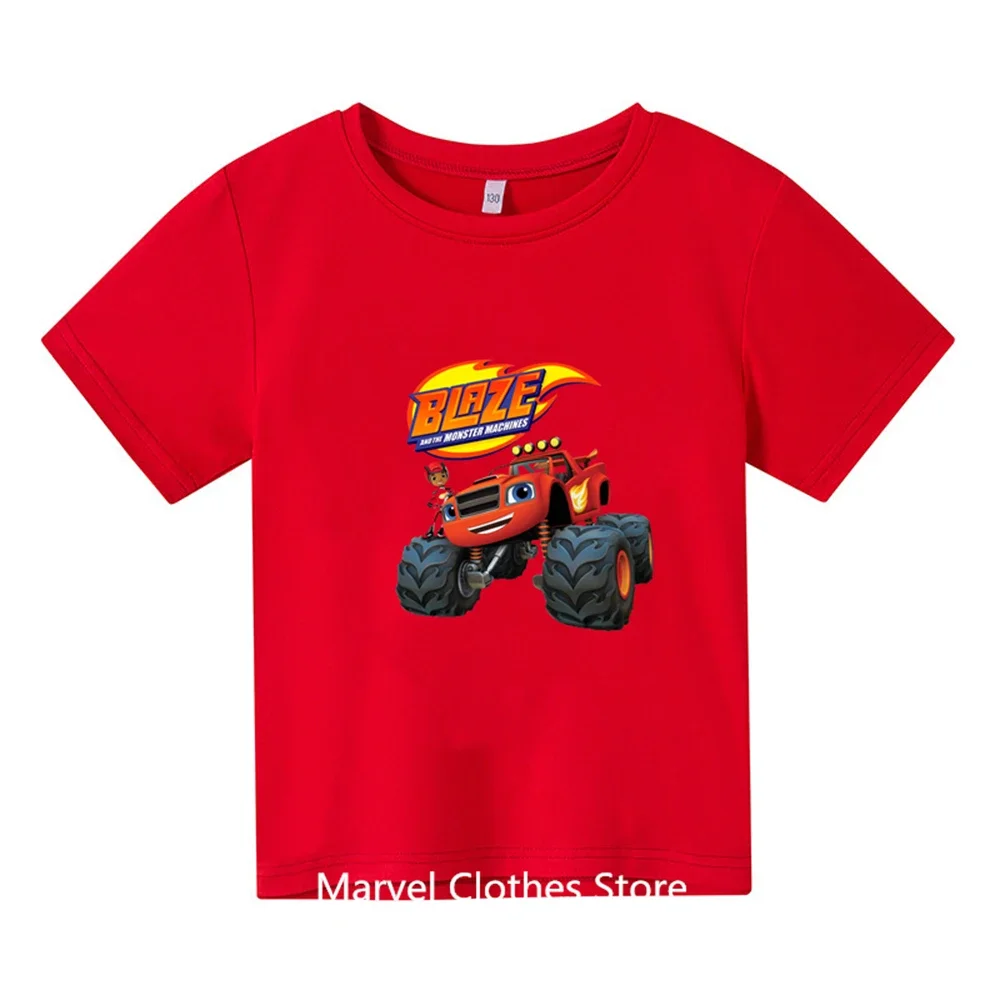 Blaze and The Monster Machines Cartoon Kids Funny T-Shirts Baby Boys Cool Summer T Shirt Children Tops Girls Clothes Tees