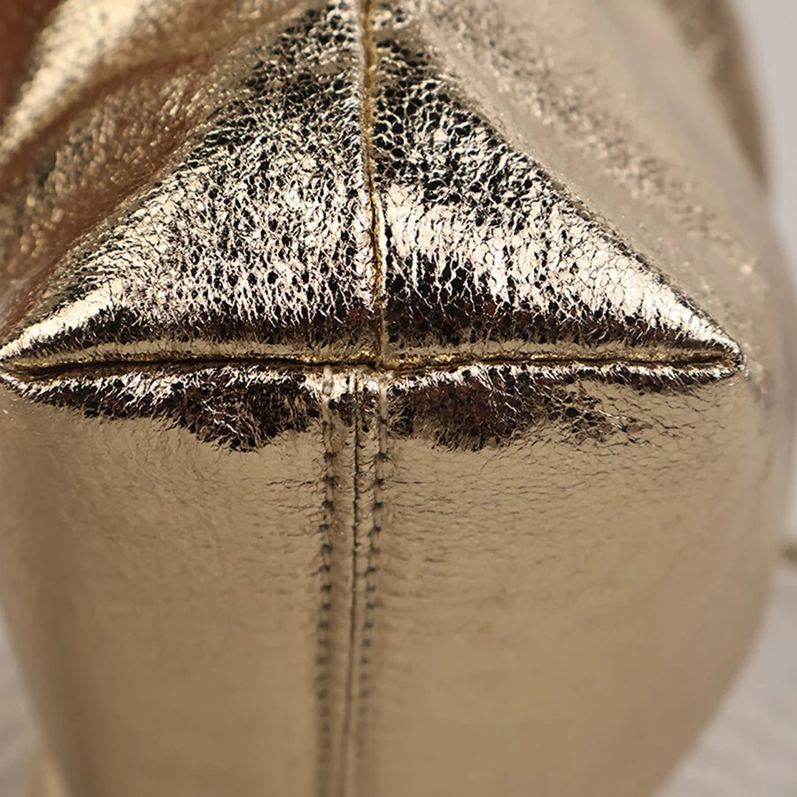 Goldene Abendtasche mit Kordelzug, leicht, tragbar, für Sonntagspartys, zum Einkaufen, vielseitige Handtasche zum Aufbewahren von Mobiltelefonen, Umhängetasche – Detail 11
