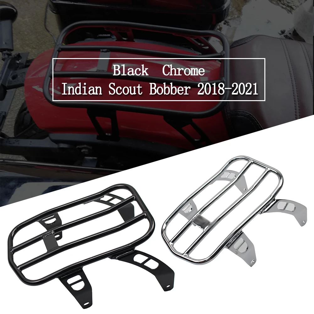 

The New For Indian Scout Bobber 2018-2021 Steel Rear Fender Bolt on Solo Luggage Rack Motorcycle Accessories Bobber Bright Black