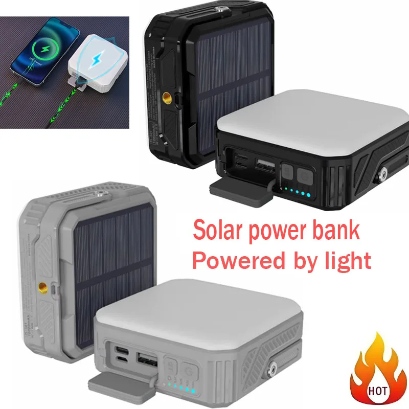 

Solar Camping light 20000mAh Power Bank Charging Powerbank External Battery Portable Charger Spare battery For iphone Samsung