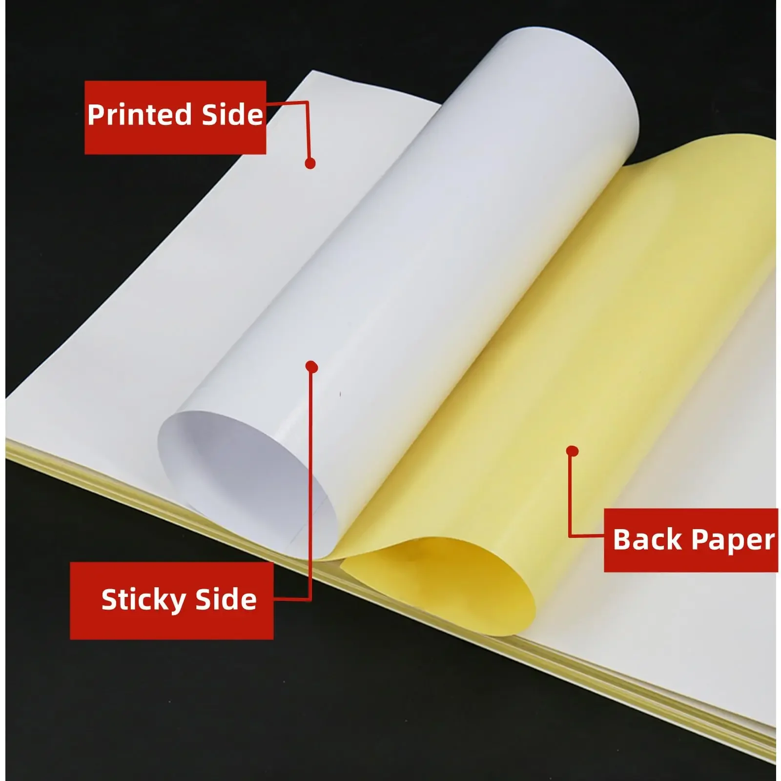 50/100PCS A4 Self-Adhesive White Paper Strong Sticky Matte Paper For Laser Inkjet Copier Printer,For Office Gift Product Labels