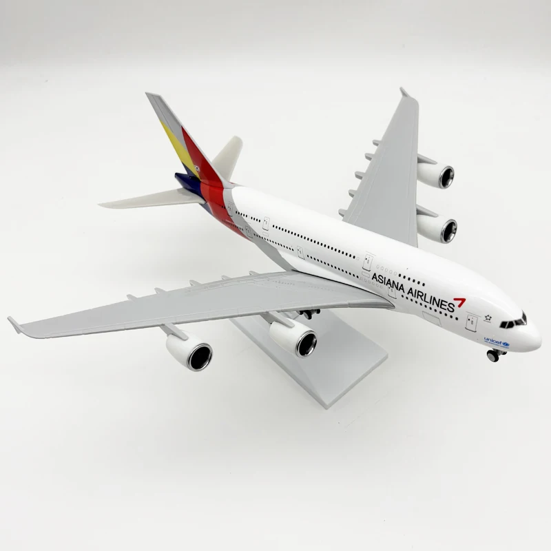 

30cm Diecast Aircraft A380 Asiana Airways Airplane Scale 1/250 Resin Plane Model Children Toys Gift For Collection Model Display