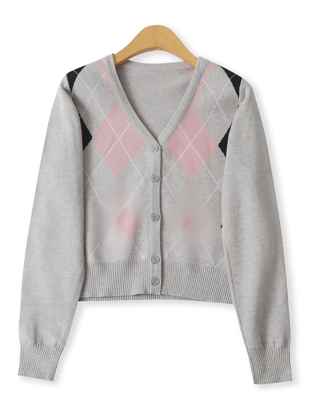 

Faionable Knitted Sweater V-Ne Single Button Slim Fit Diamond Color Blo Open Cardigan Autumn New Sle Women's Premium ...