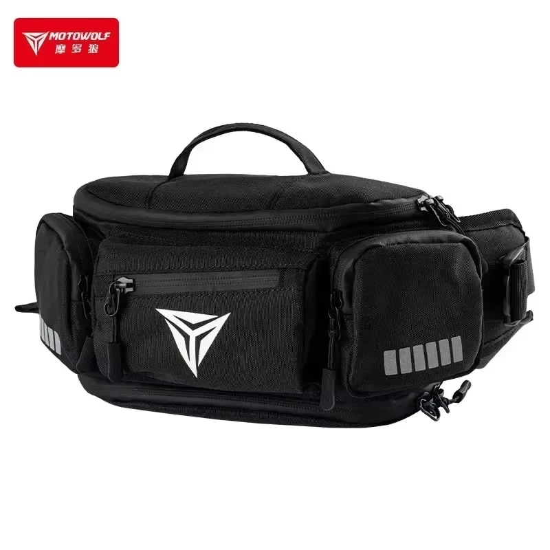 Motowolf Motorcycle Outdoor Riding Large Capacity Waist Bag Casual Multifunctional Storage Bag Motorcycle Backpack Refl