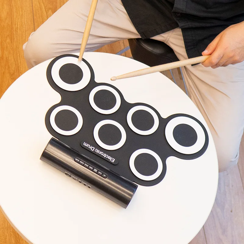 

Drum Kit Children's Practice Percussion Instrument Beginner Bluetooth Portable Hand Roll Electronic Drum