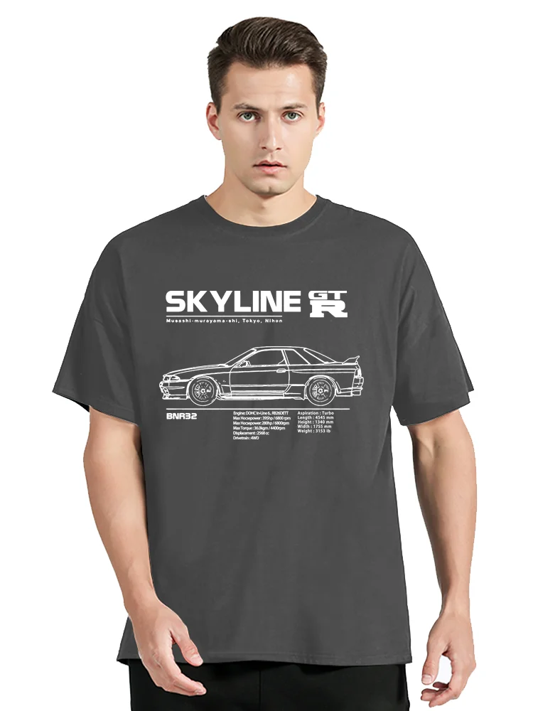 R32 GTR, T Shirt, Cars, R34, GTR, Skyline, Import, Jdm Tees Summer Men's Clothing Oversized Tshirt Fashion Streetwear T Shirt