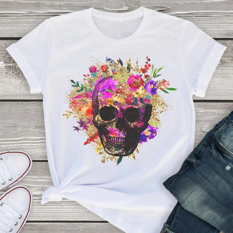 Watercolor Tree Graphic Print T-Shirt Women Short Sleeve Summer Art Shirt Tees Clothing Tops Female T Shirt Aesthetic Clothes