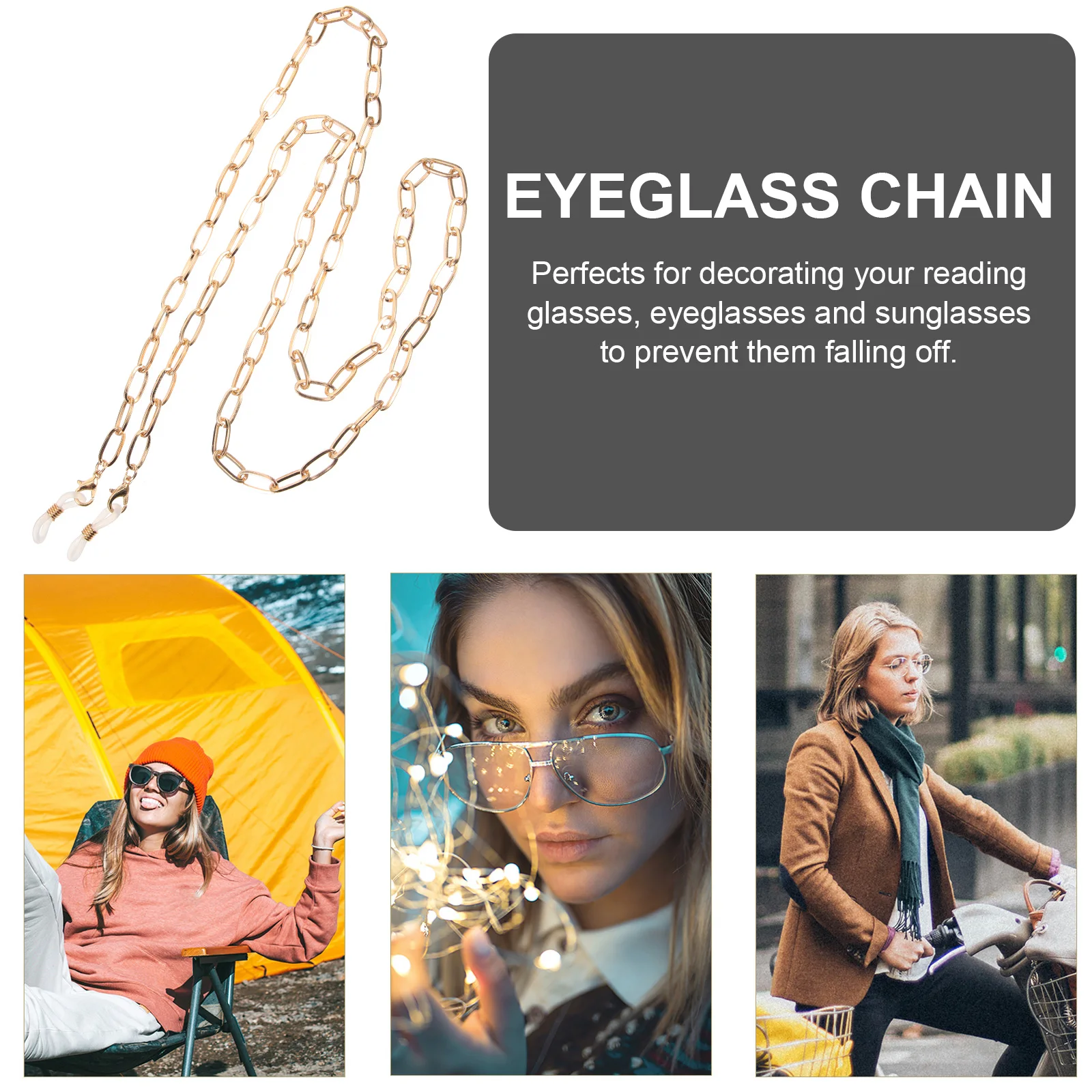 

Eyeglass Chain Alloy Eyewear Safety Strap Retainer Glasses Holder Lanyard for Metal Pearl Anti Slip Eyeglasses String