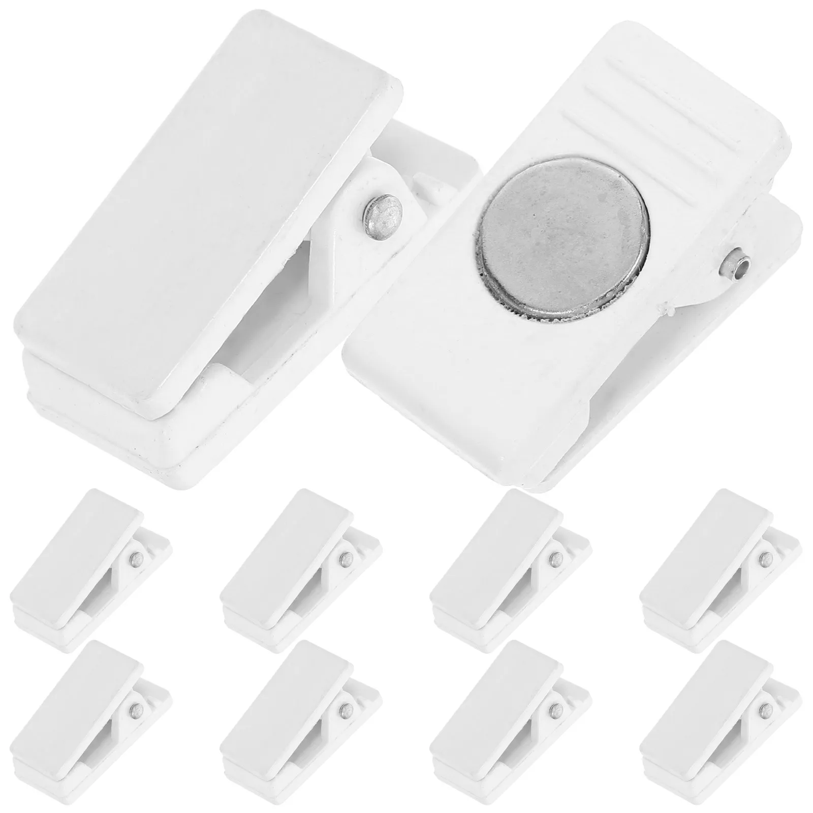 10Pcs Id Card Clips Magnetic Badge Clips Spring Clip Design for Name Tags Work Badge Photo Display Small Clip Magnets Holder