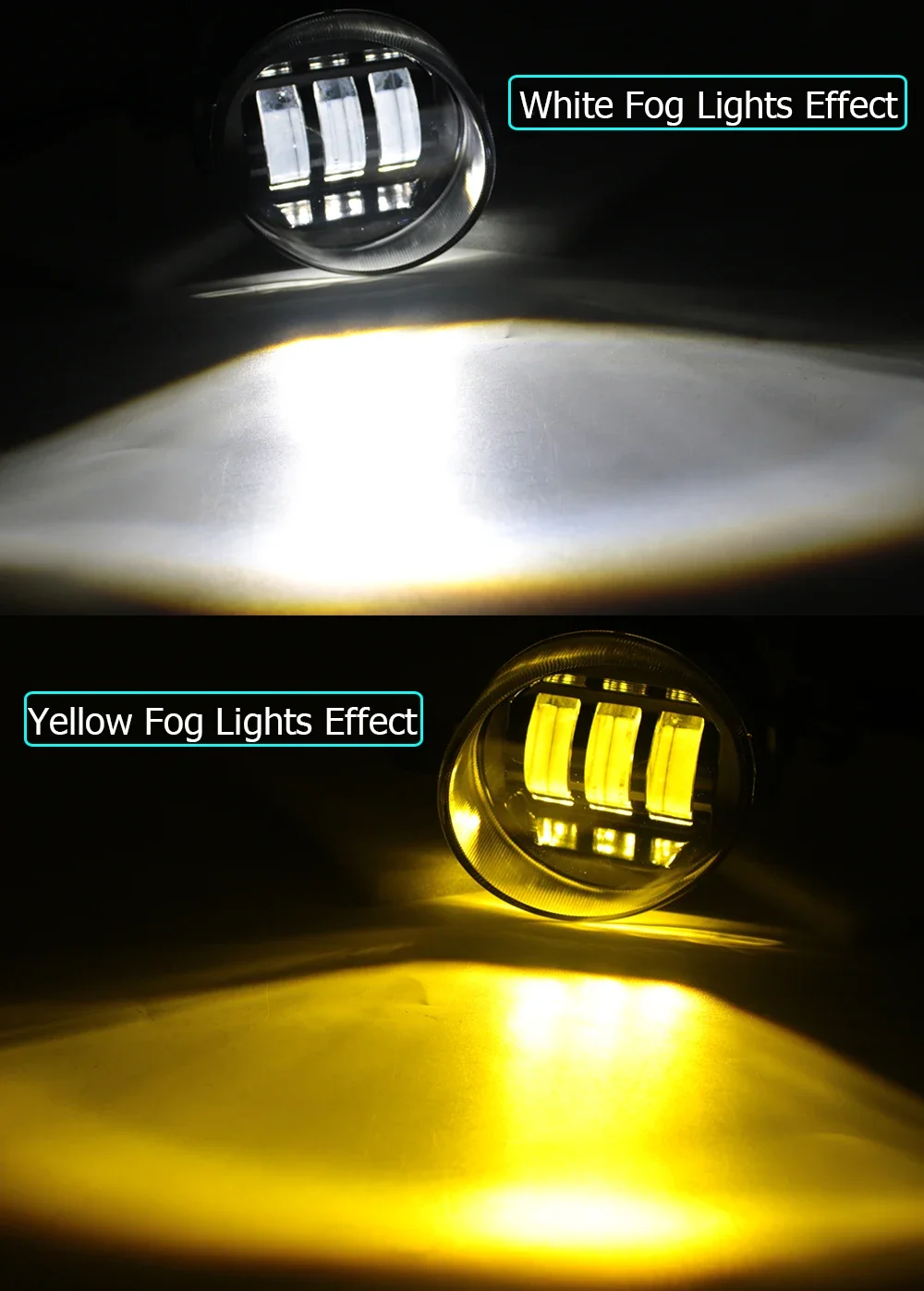 Led Fog Lights Lens White Yellow for GWM Haval H2 Facelift 2015 2016 2017 2018 2019 2020 2021 Optional Angel Eyes Ring DRL Halo detail image 9