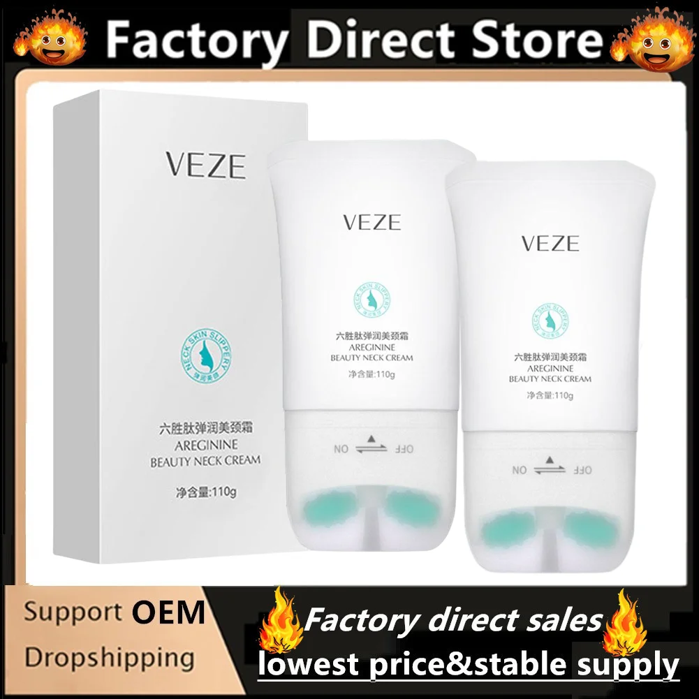 

2Pcs/lot Neck Wrinkle Cream Stick With Roller Whitening Firming Moisturizing Skin Fade Lines Rejuvenation Chin Neck Care Product