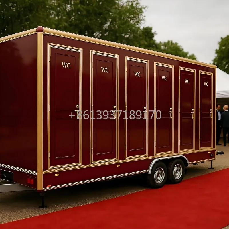 Mobile Toilet and Shower Trailer for Temporary Housing Areas Portable Restroom Trailer for Work Crews Field Camps and Public