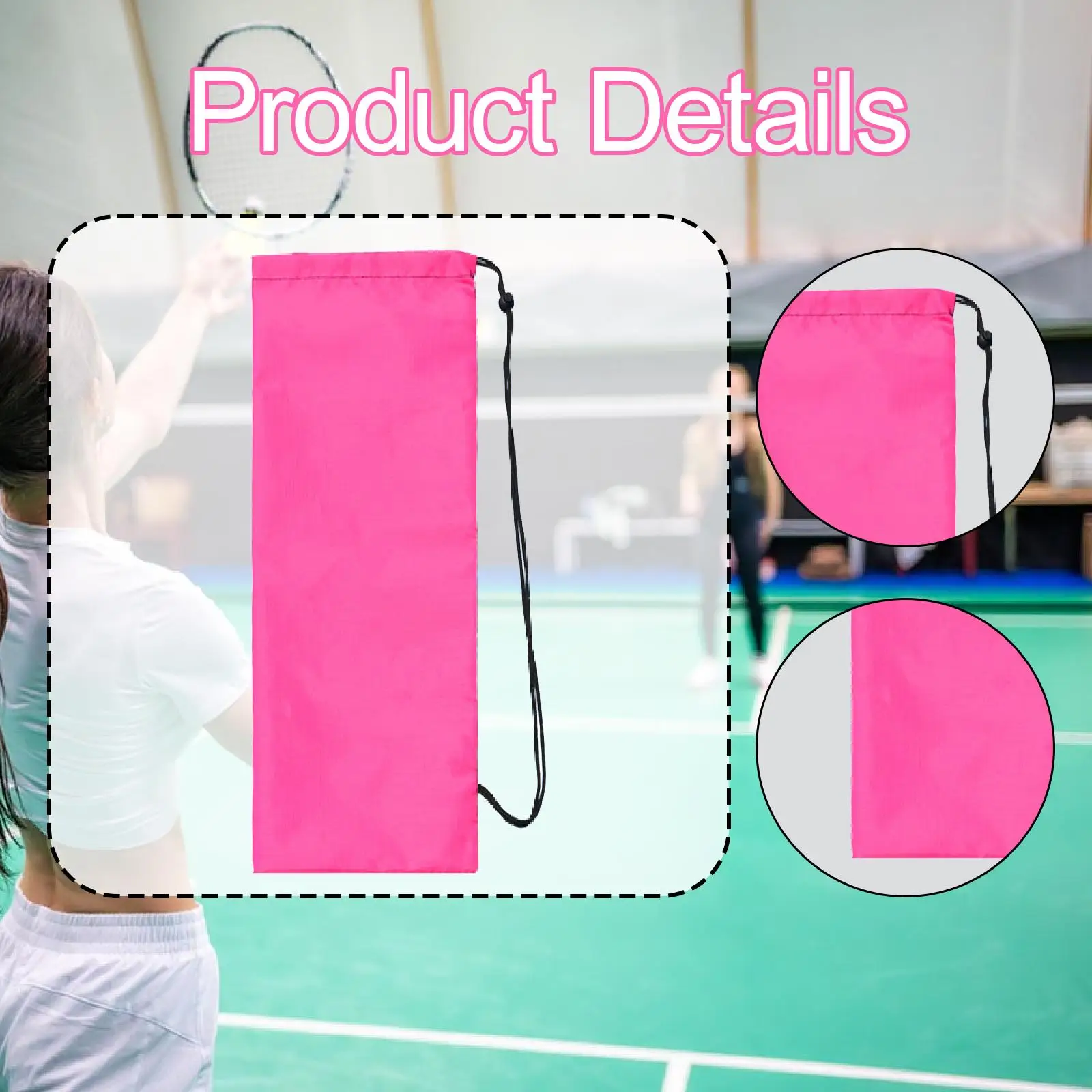 حقيبة غطاء مضرب كرة الريشة للتدريب وحقيبة تخزين مضرب التنس