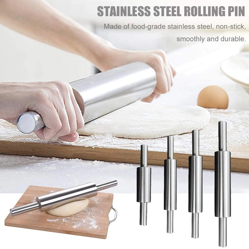 Baking Tool Stainless Steel Rolling Pin Non Stick Rolling Pin for Baking Dough Pizza Pie Baking Making Tool Kitchen Accessories