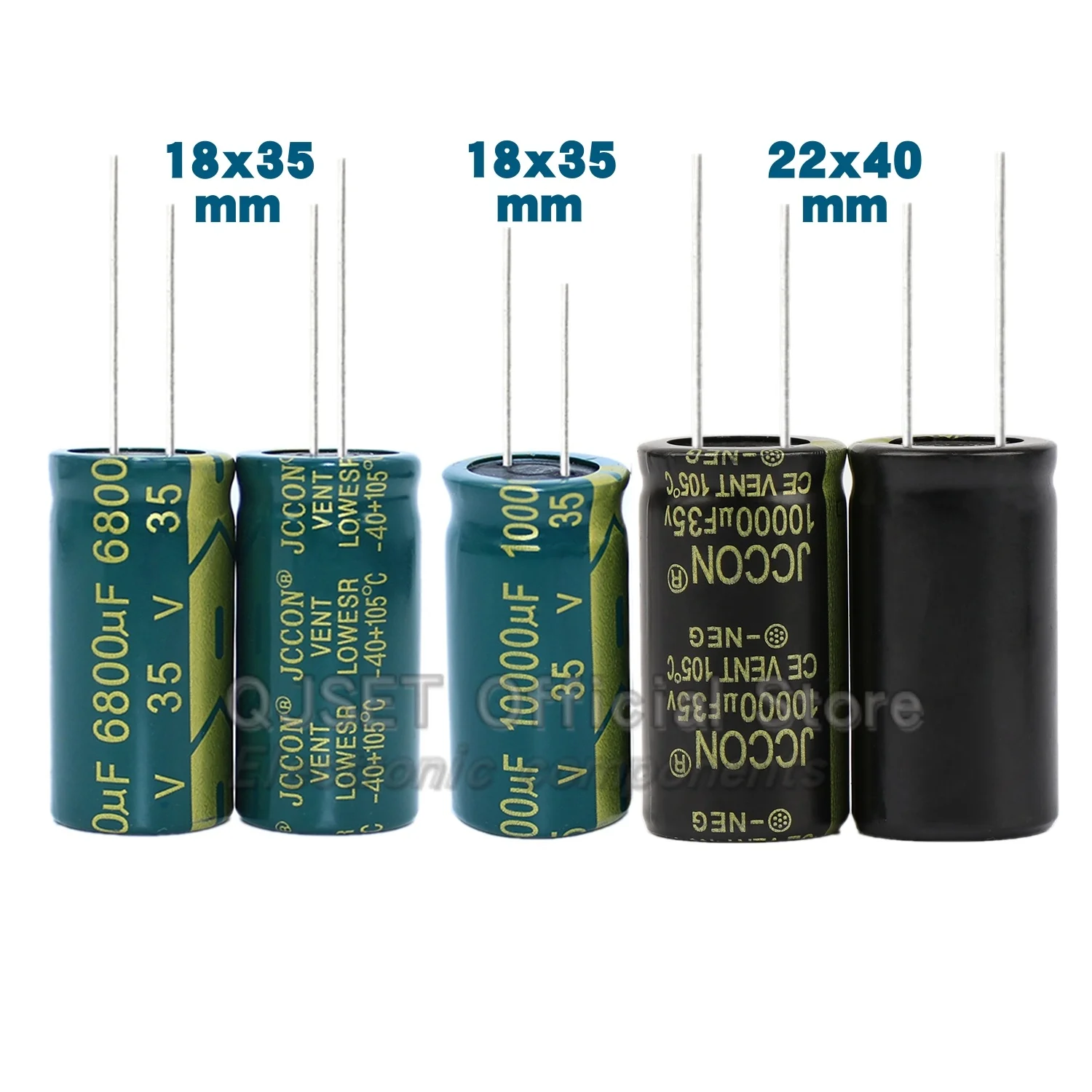 2-50pcs JCCON 커패시터 35V 47/100/220/330/470/680/1500/2200/3300/4700/10000 미크로포맷 35v 1000uf 인버터 전원 공급 장치 오디오 커패시터