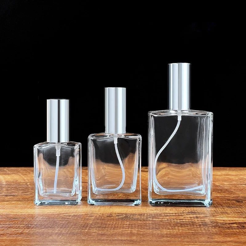 

3pcs Perfume Glass Bottle 30ml 50ml 100ml Square Bottle Empty Spray Travel Customized Refill Perfume Bottle Women/men Perfume