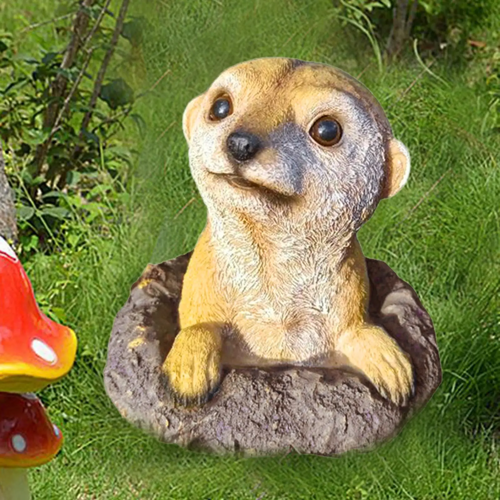 

Ourdoor Meerkat Statue Garden Decor for Fairy Garden Office Flower Bed Yard