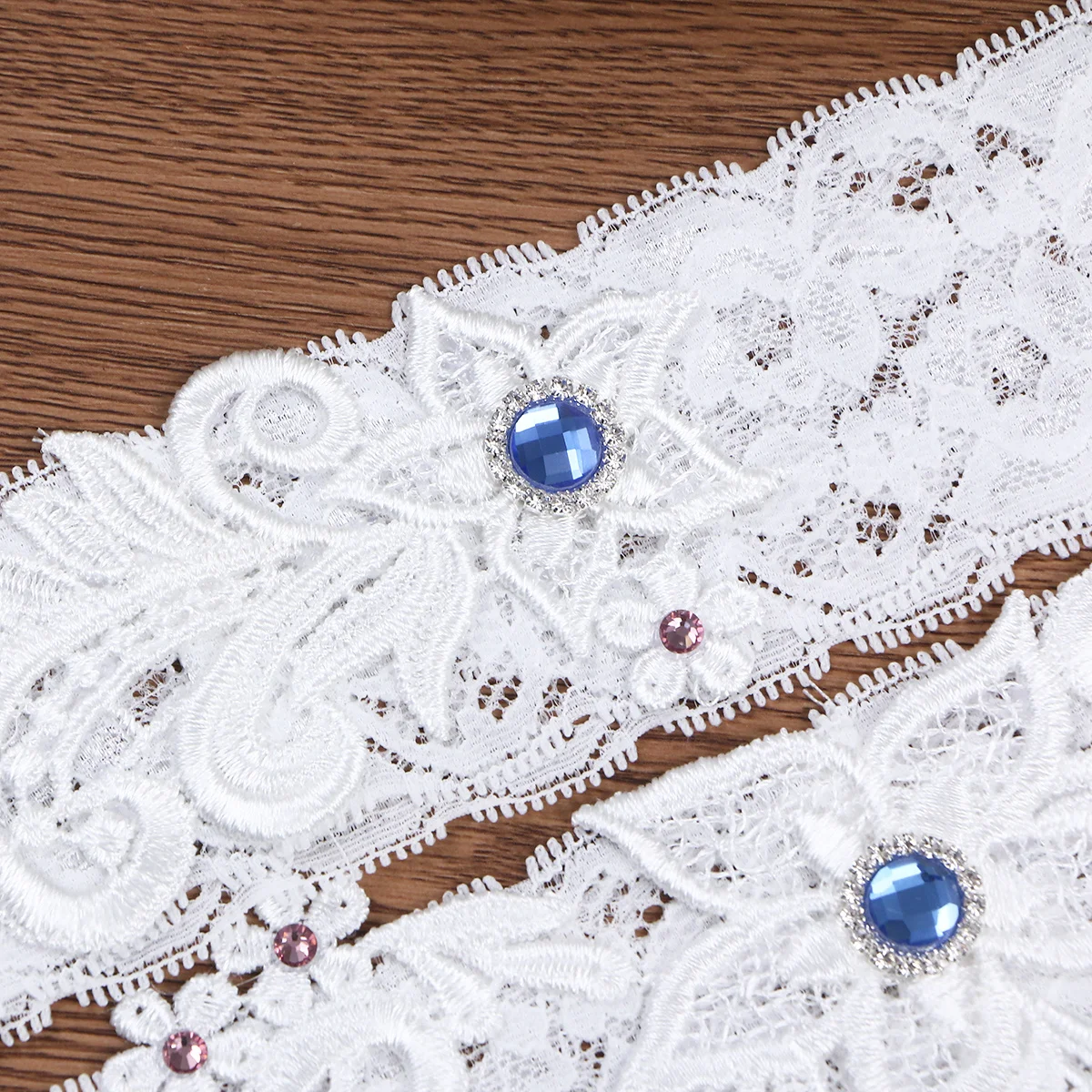 2 قطعة الأربطة الزفاف الدانتيل الفخذ الدائري قابل للتعديل لحفل زفاف حفلة موسيقية الذكرى المشاركة مسابقة العروس الأزهار #1