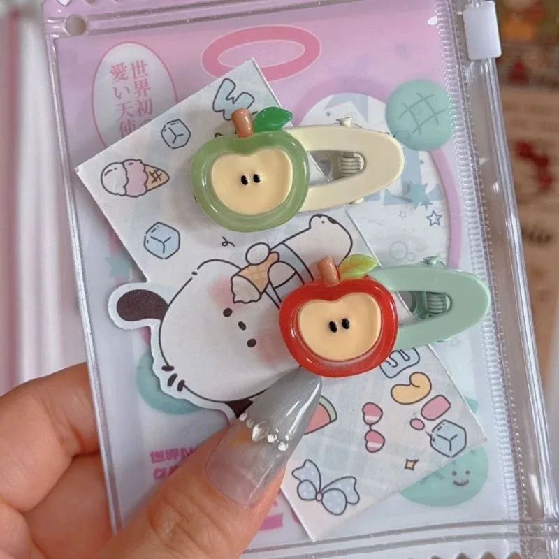 2pcs New Cute Red Apple Hair Clips Sweet Girl BB Clips Bangs Clips Kids Barrettes Hair Accessory view 3