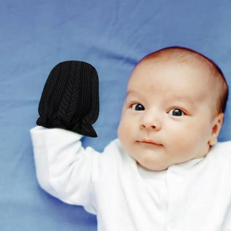 

Breathable Cotton Infant Mittens Scratch Proof Hand Covers For 0-1 Month Soft Elastic Design Newborns Mitts Solid 24BE