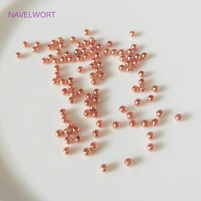 Schmuckherstellungszubehör, 2 mm–6 mm, 14 Karat/18 Karat echt vergoldet, runde Abstandsperlen, Zubehör, DIY-Perlen-Schmuckherstellung – Detail 29
