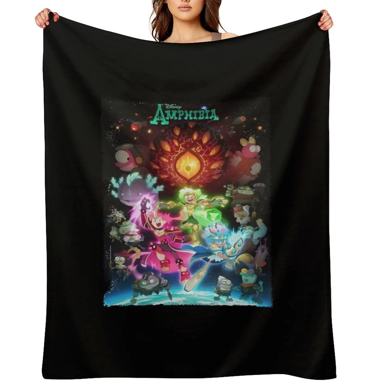 

Amphibia All Characters Throw Blanket Blankets For Baby warm winter Plaid Custom Blankets