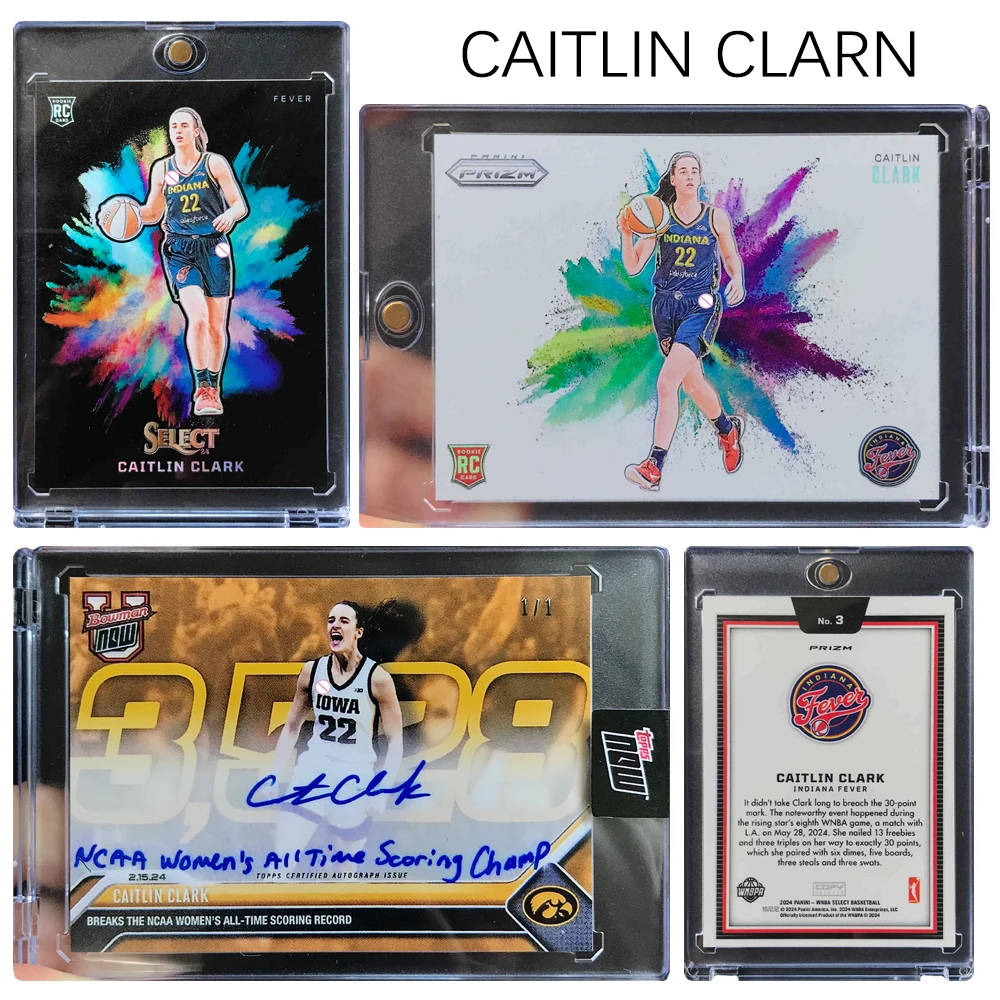 

CAITLIN CLARN DIY PANINI Color explosions signature Collectible card bricks Rainbow flash laser Basketball boy birthday present