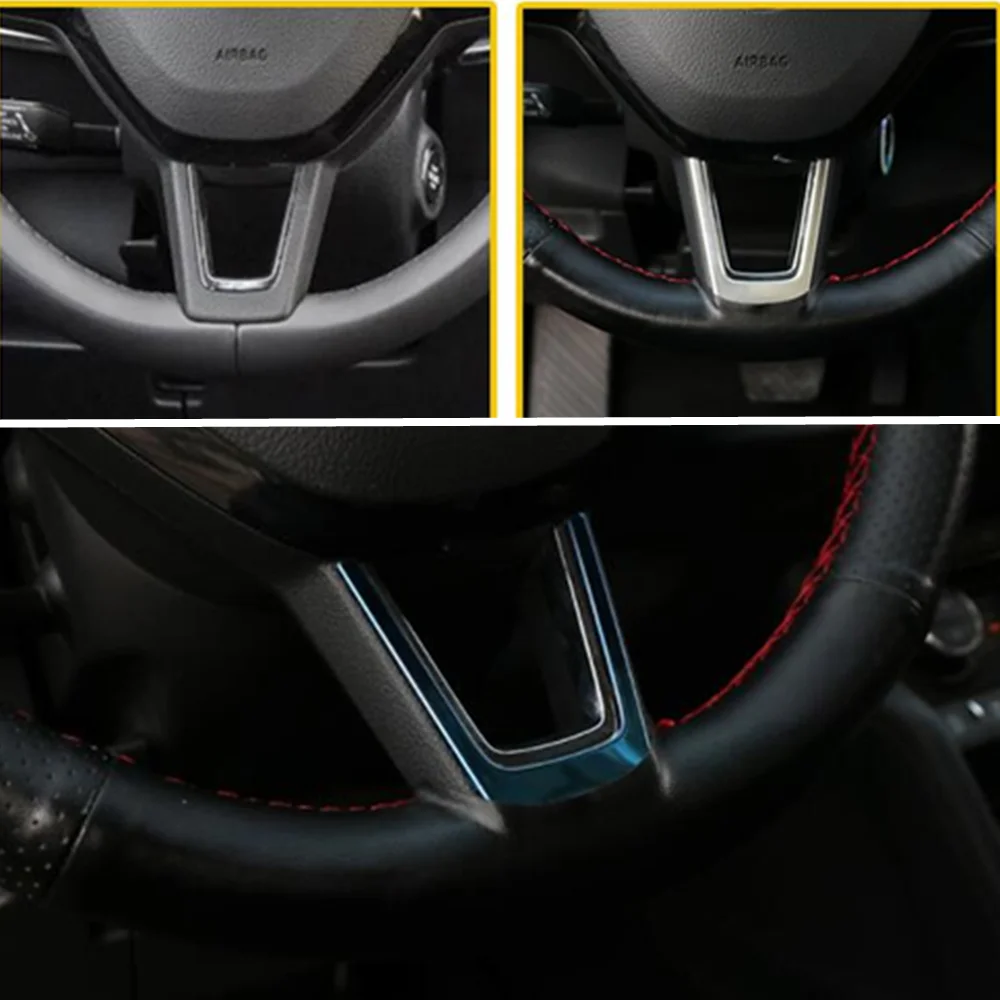 Car Body Cover Stainless Steel Steering Wheel Interior Kit Switch Trim Lamp Frame For Skoda Karoq 2017 2018 2019 2020 2021 2022 view 5