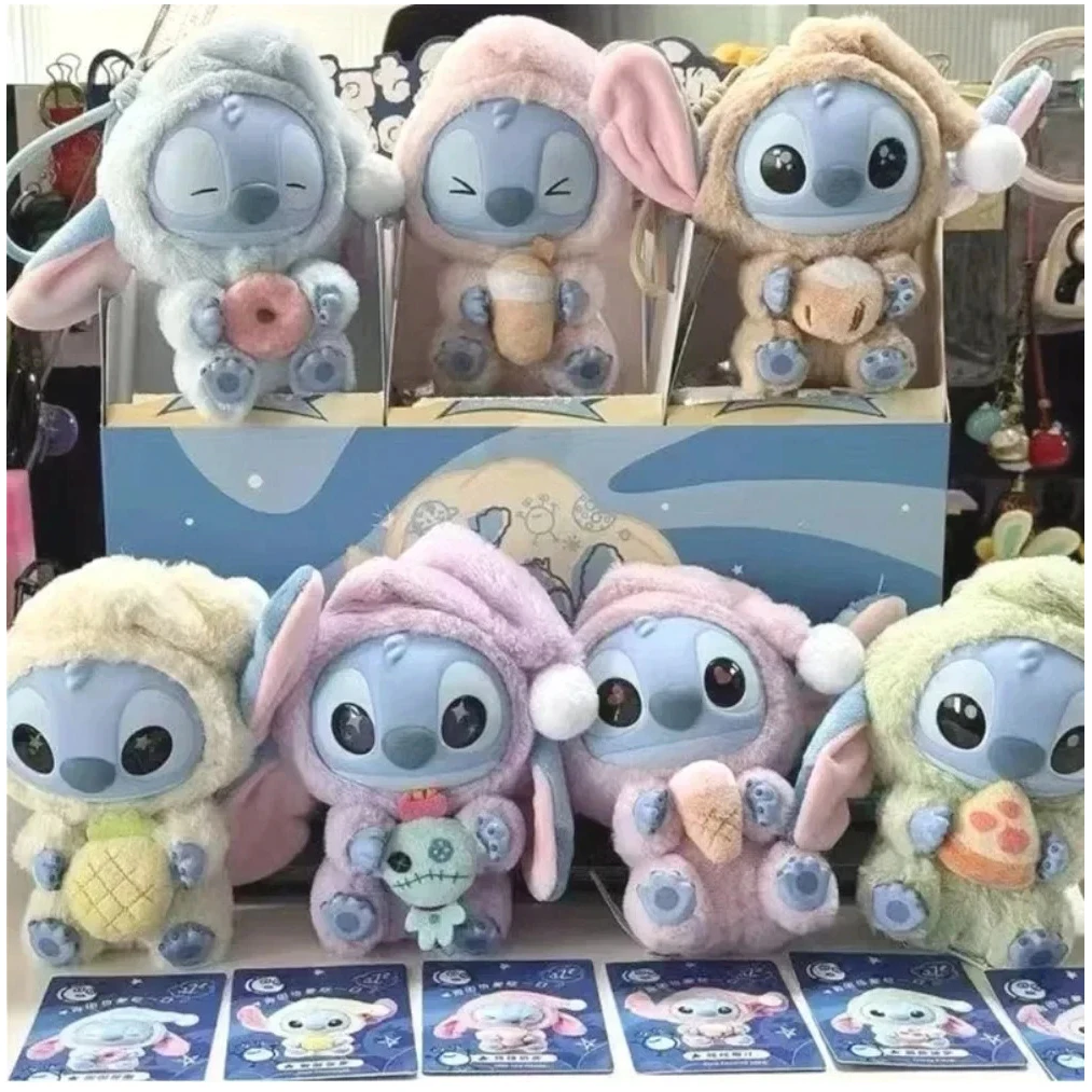 

Disney New Stitch Eat Some Thing Before Sleep Series Vinyl Blind Box Bag Pendant Cute Plush Doll Mystery Box Toy Surprise Gifts