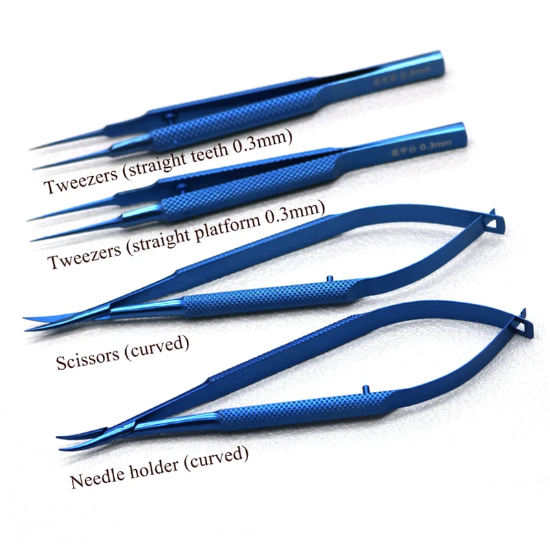 Titanium Tlloy Surgical Instruments Ophthalmic Microsurgical Instruments Needle Holders Scissors Tweezers sterilizing box