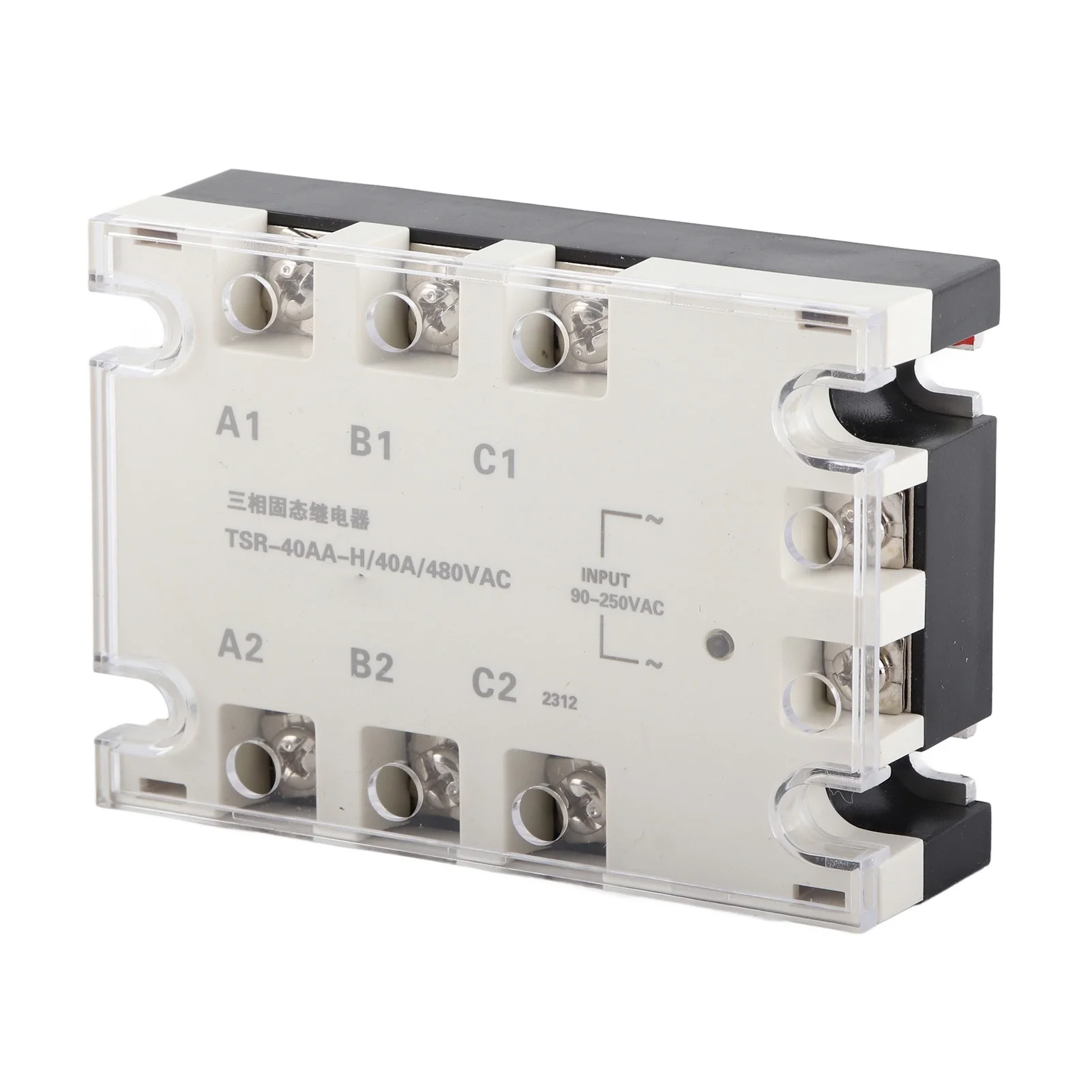 3 Phase 40A AC AC Solid State Relay SSR Input 90‑250VAC Load 24‑480VAC TSR‑40AA H