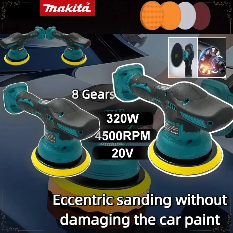 

Makita Digital Display Cordless Car Polisher 8 Gears Electric Polisher Auto Car Waxing Polishing Machine For 18V Battery