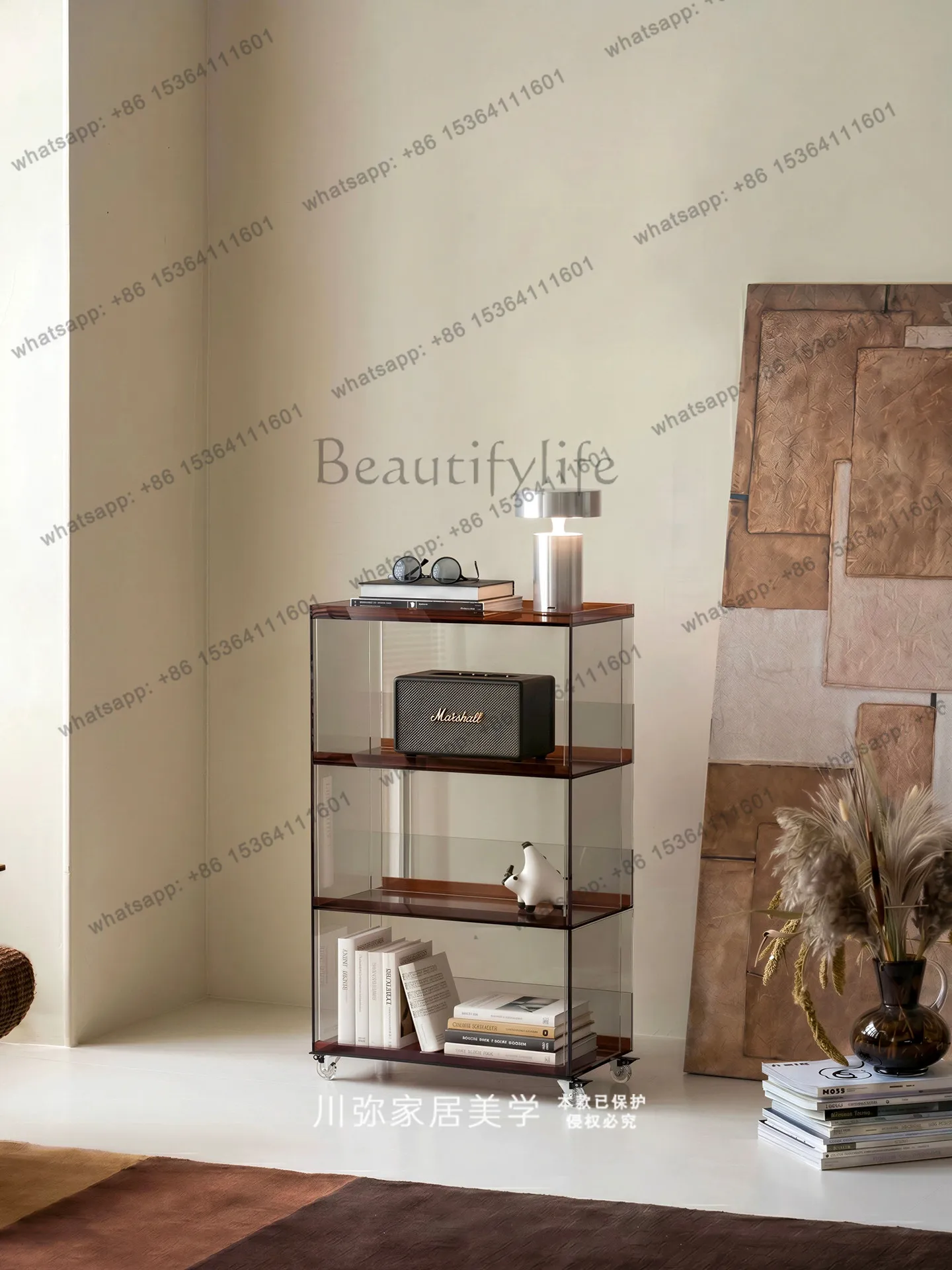 Factory Direct Rotating 360 Degree Floor Shelf Movable Storage Cabinet Multifunctional Shelf