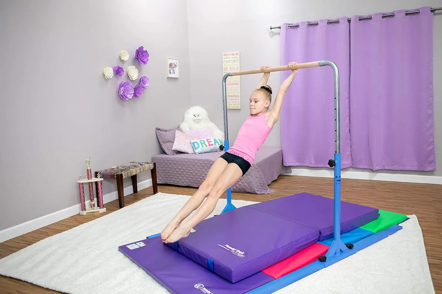 Ginástica horizontal Kip Bar para o ginásio ou casa, altura ajustável