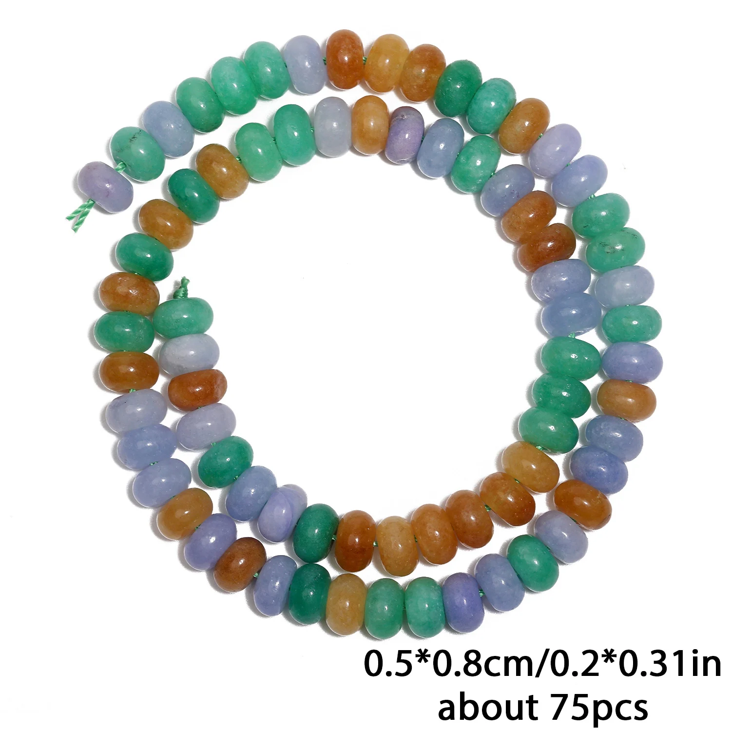 Natursteine Rondelle Spacer Perlen 5x8mm Gelb Grün Jade Flache Runde Perlen für Armbänder Perlen Schmuckherstellung Zubehör – Detail 30