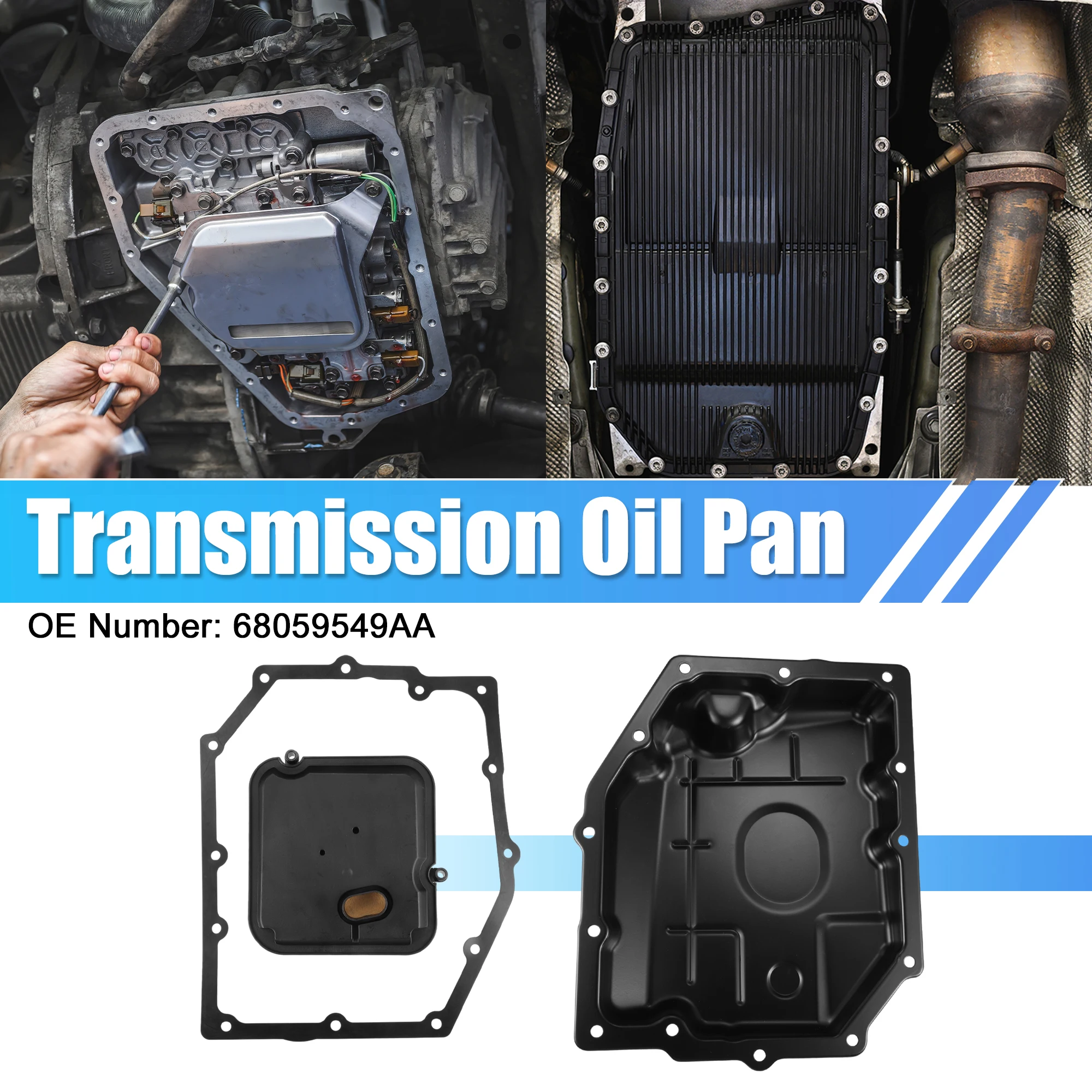 

UXCELL 1 Set Transmission Oil Pan with Filter and Gasket No.68059549AA for Chrysler