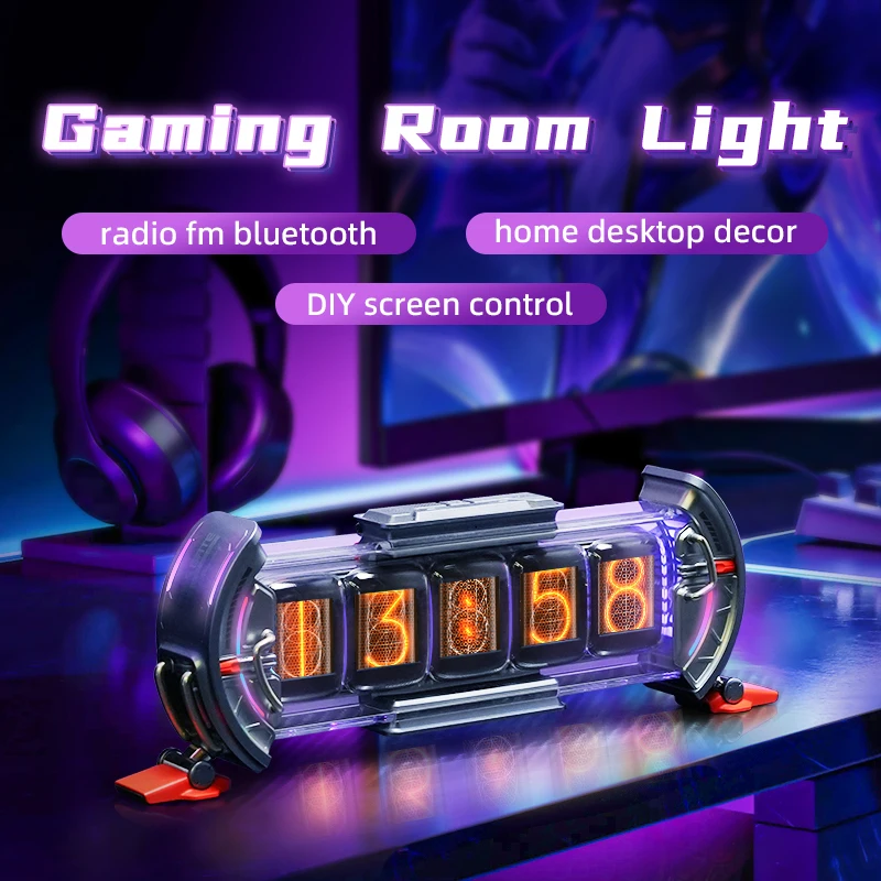 Divoom Times Gate Gaming Room Setup Digital Clock with Smart APP Control, WiFi Connect, RGB LED Display, Office Decor Cyberpunk