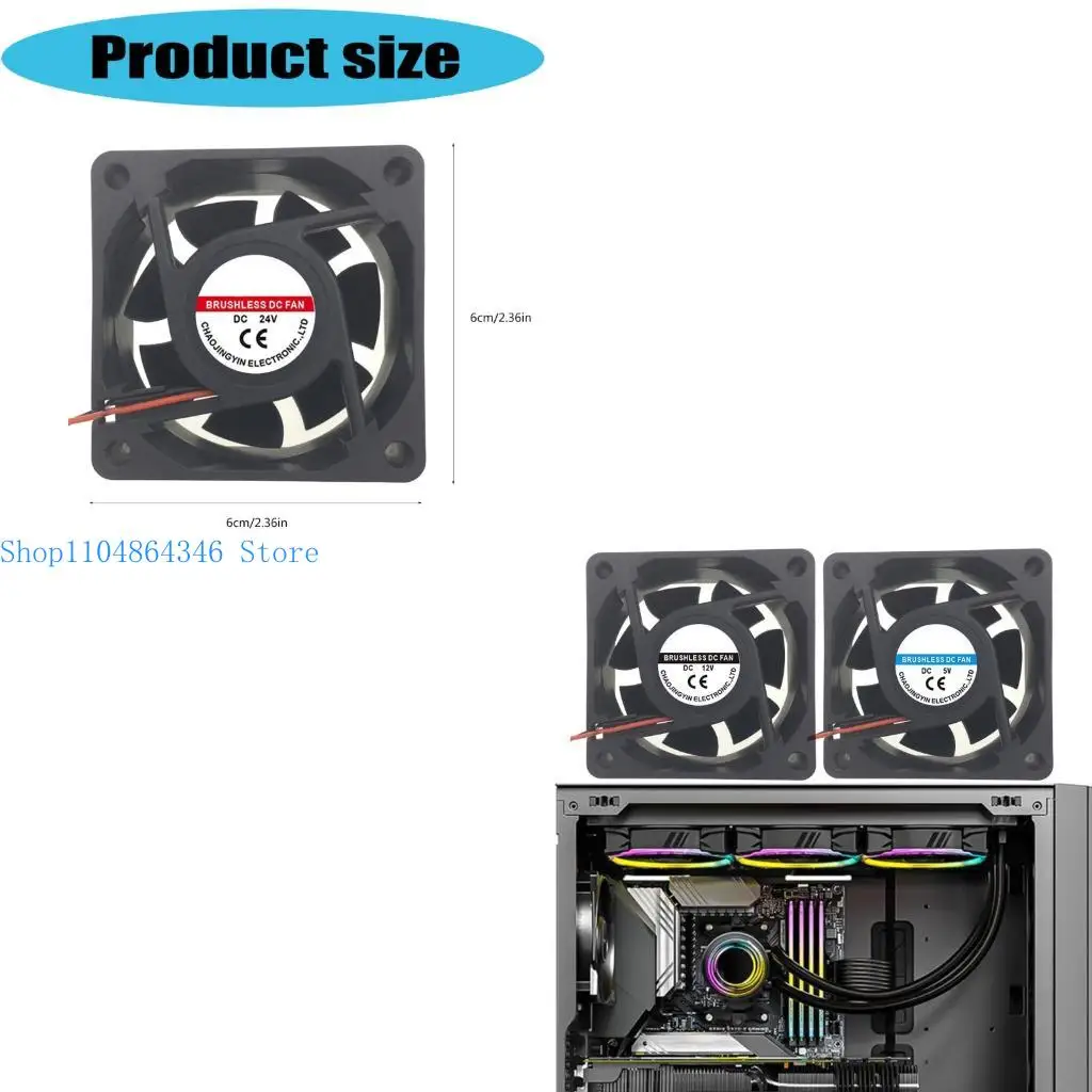 

5ASD Heavy Duty PC Computer Case Fean Pwm 60 -миллиметровый вентилятор ЦП Охлаждающий охлаждающий вентилятор Охлаждение