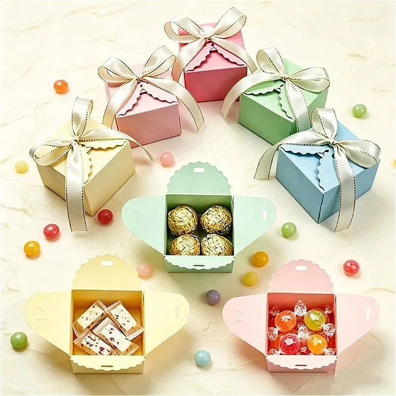 10/20 Stück Kraftpapier-Geschenkbox mit Band, Party-Geschenkbox für Süßigkeiten, Schokolade, Kekse, Schmuck, Hochzeit, Geburtstag, Zubehör – Detail 5
