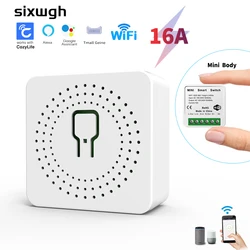SIXWGH Mini WiFi Smart Switch Cozylife16A Relay Supports Voice Control and Alexa Google Home Compatibility