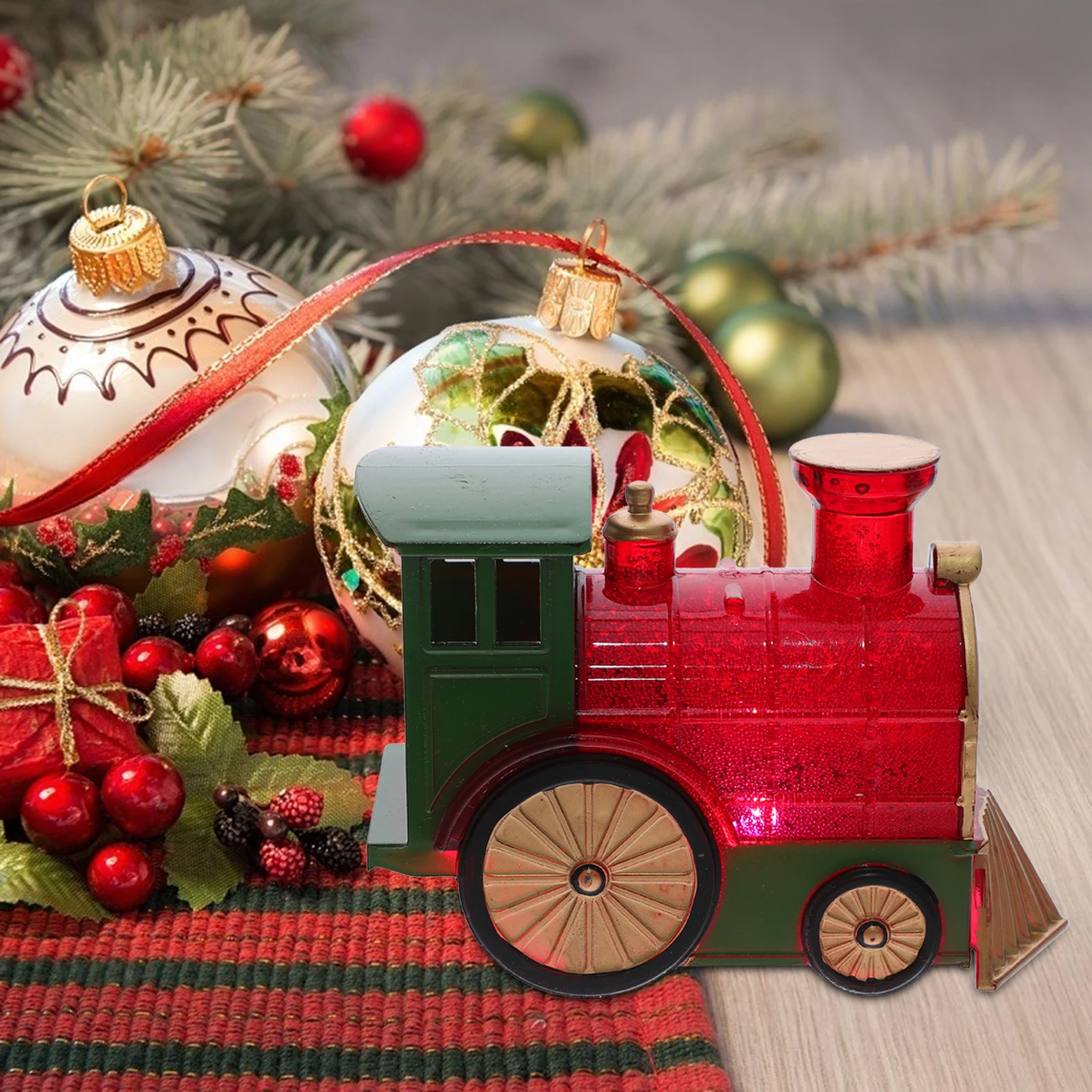 Christmas Train nament LED Night Light Eco Friendly Decor Kids Toy Desktop Decor Xmas Christmas Train Adornment Tabletop Trains