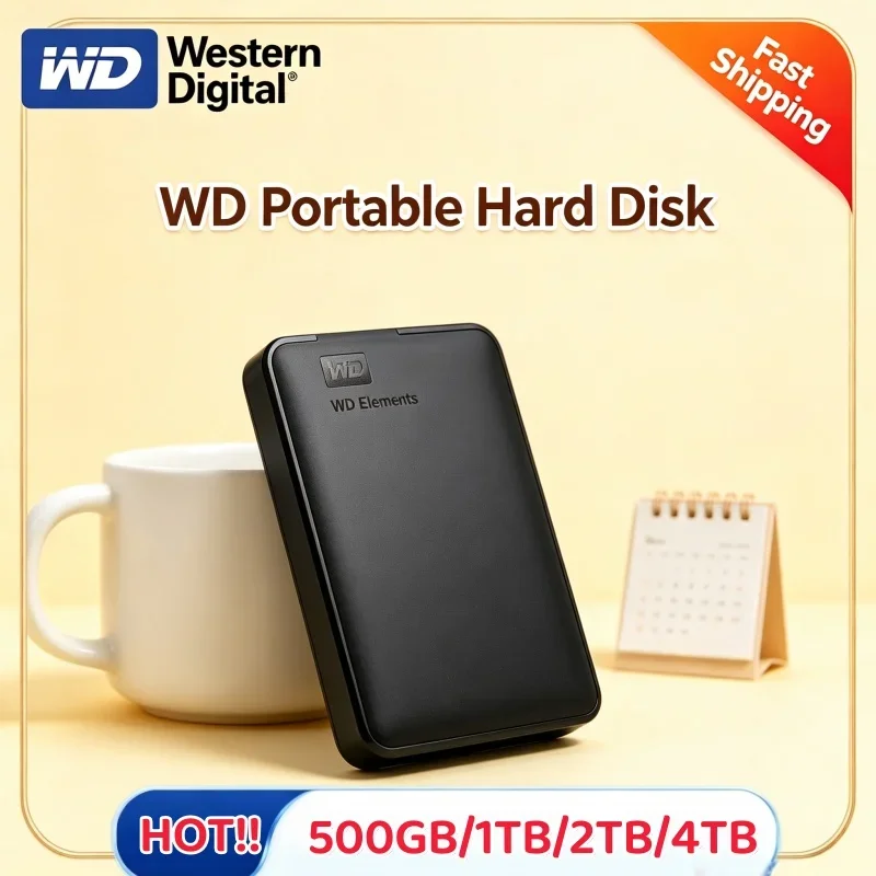 WD 1TB 2TB 4TB 2.5 Inch External Mobile Mechanical Hard Drive USB3.0 Portable HDD High Speed Data Storage For All Computers