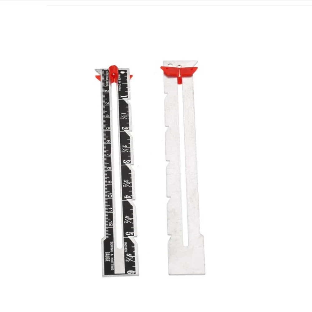 高品質の縫製ゲージ測定ツール 幅0.67インチ 長さ5.91インチ 金属+プラスチック製 多機能縫製キット