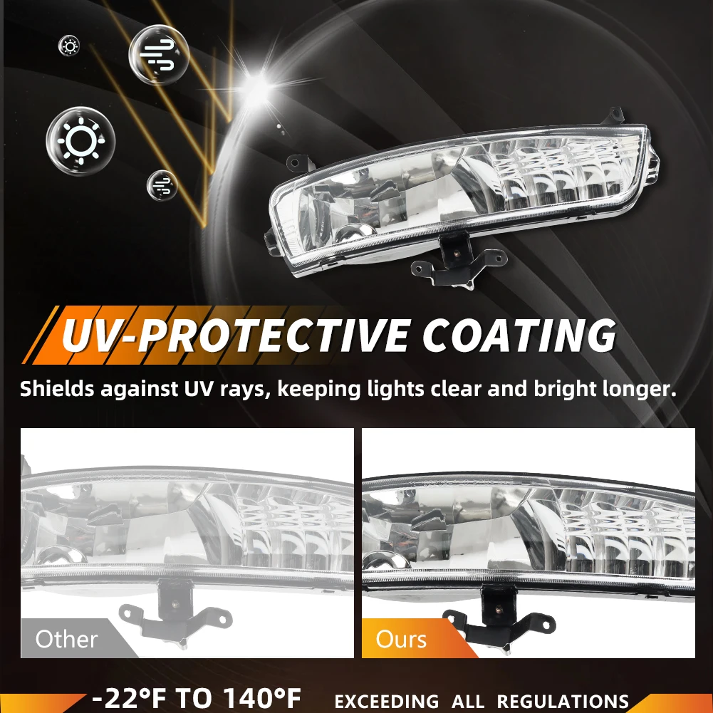 2PCS For 2006 2007 2008 2009 2010 2011 Hyundai Accent No Bulb/Socker Included Clear Lens Front Bumper Driving Light Fog Light