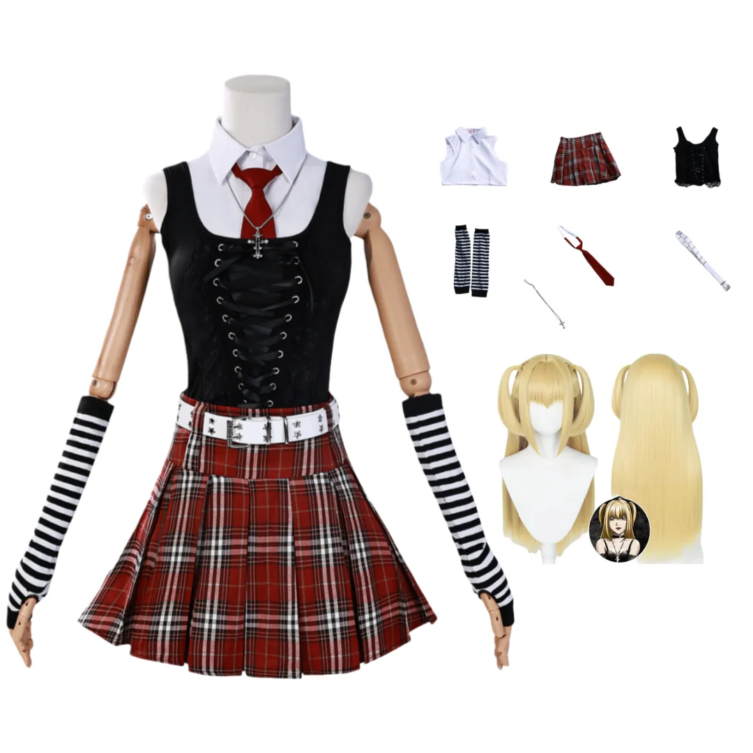 

Misa Amane Cosplay Note Death Costume Debut Daily Dress Subculture Necklace y2k GothLoli Uniform