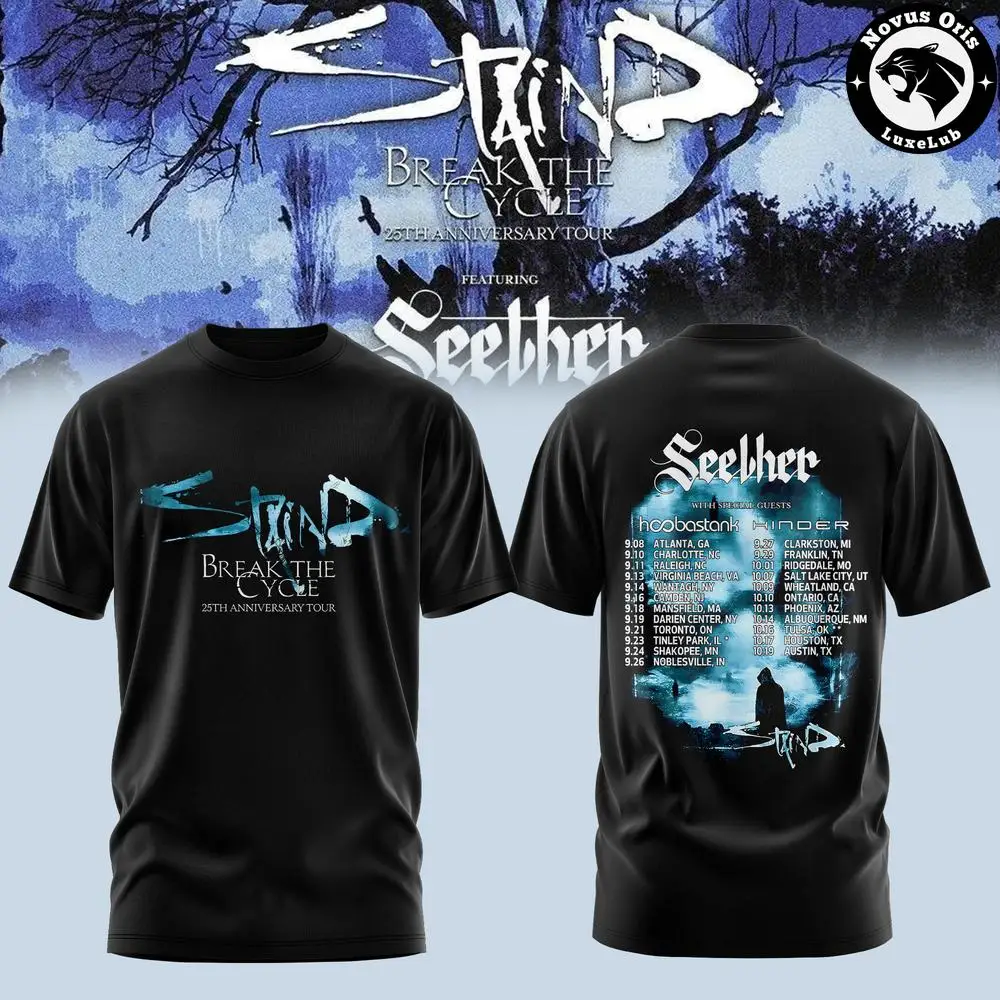 Staind Break The Cycle 25th Anniversary Tour 2026 T-Shirt, Classic Album Fan Unisex Band Casual Merch Top