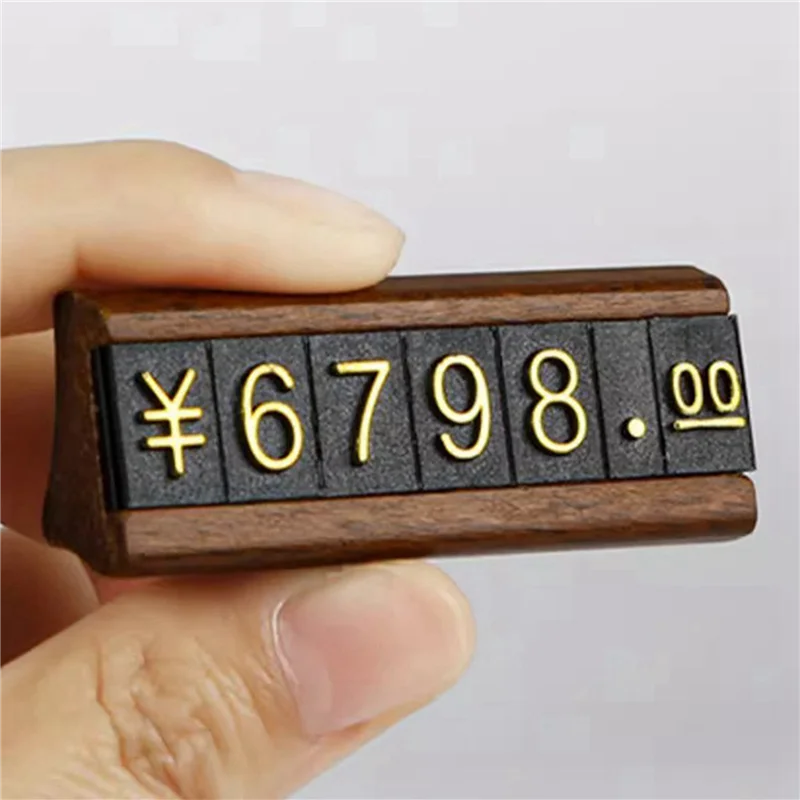 

A70P 20 Sets/Box Mini Wood Combined Number Price Cube Tag Jewelry Adjustable Number Pricing Label Sign Holder Card Stand B