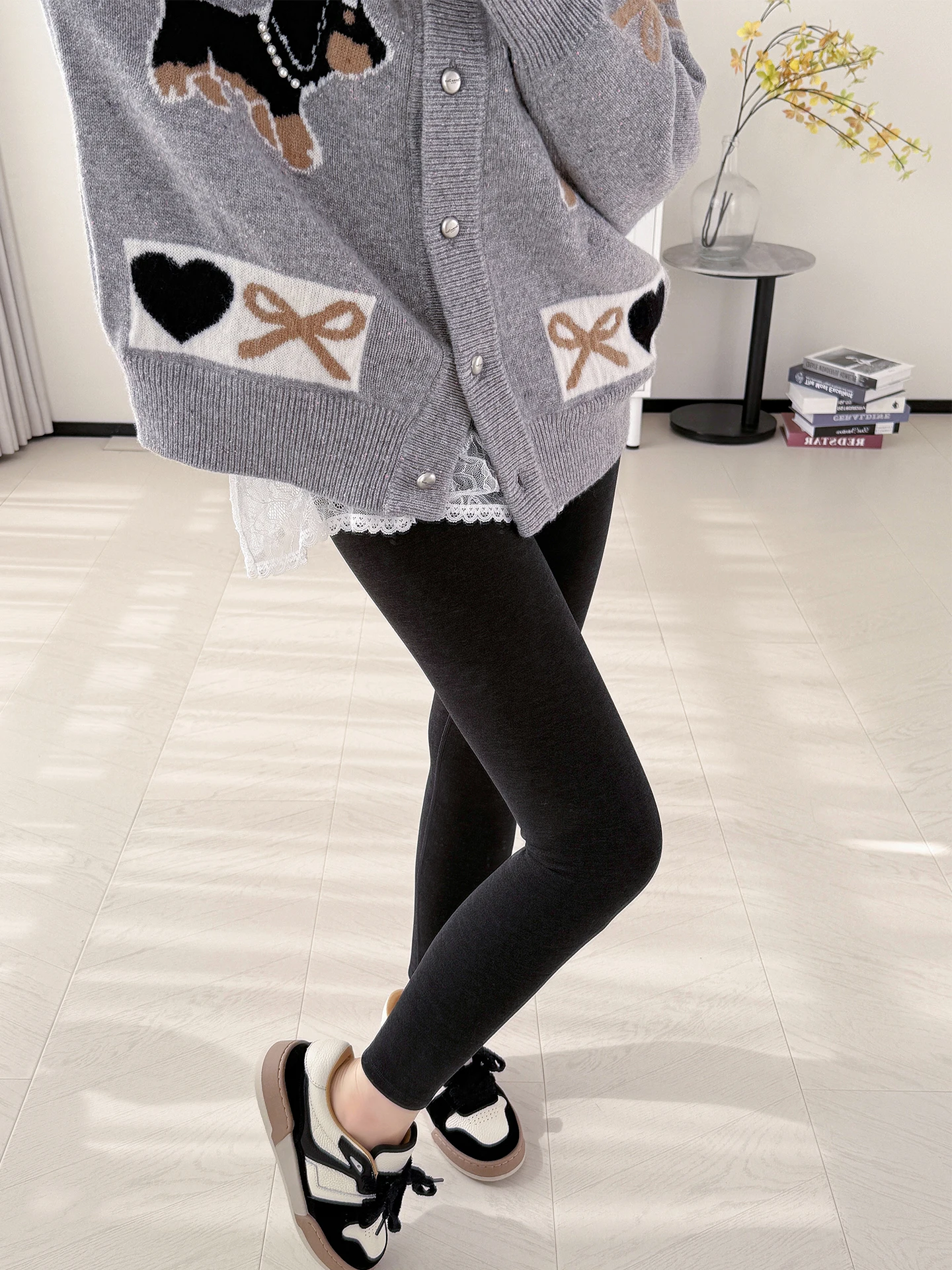 

High Waist Yoga Pants Women's Slim Fit Abdomen Lifting arkskin Pants Silk Wool Elastici Long Trousers Casual Wear