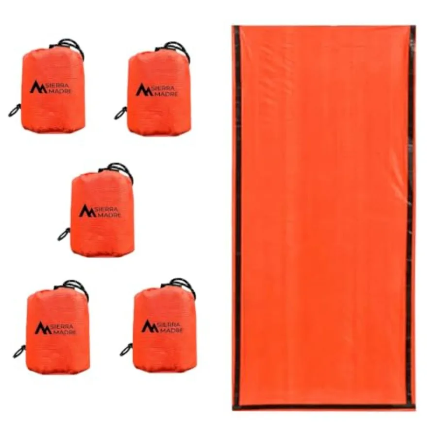 

Emergency Sleeping Bag Ultralight Waterproof Mylar Thermal Bivy Sack Tent for Hiking Bug-Out Bags Survival Kits