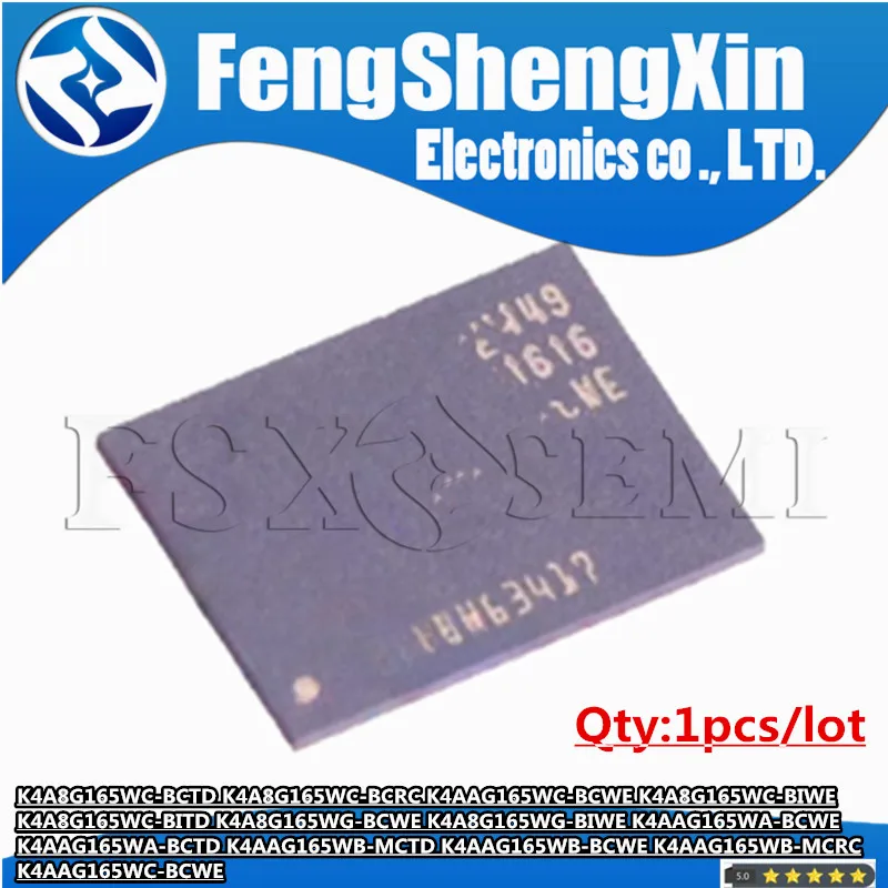 1 قطعة K4A8G165WC-BCTD K4A8G165WG K4AAG165WA K4AAG165WB -BCRC K4AAG165WC-BCWE BIWE BITD MCTD MCRC رقائق